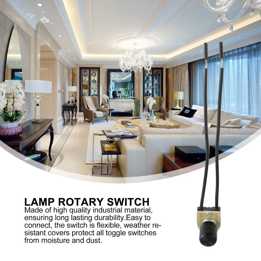 Home Lamp Rotary Switch Ceiling Light Switch Wall Lamp Switch Lamp Knob Switch