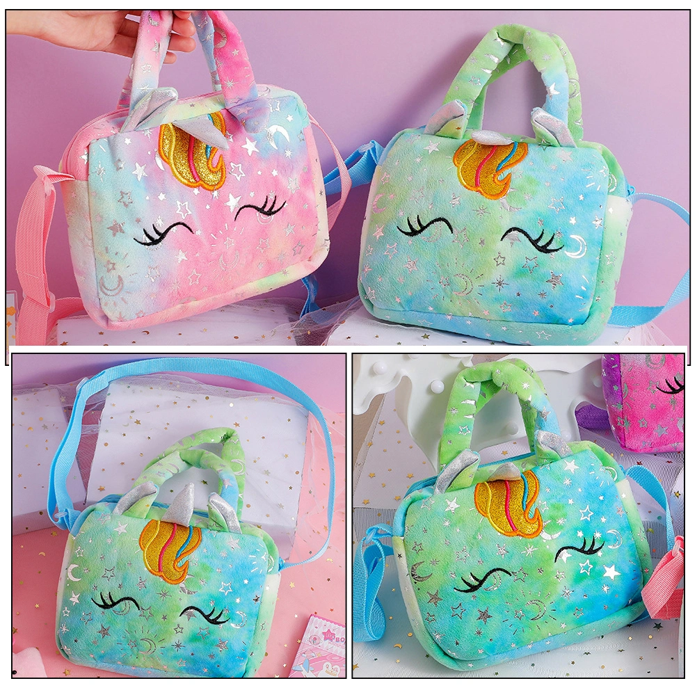 Portable Cartoon Handbag Kids Use Cartoon Unicorn Crossbody Bag Decorative Single-shoulder Bag