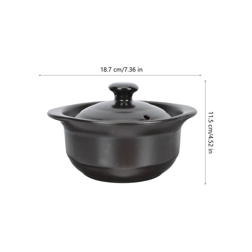 1Pc Heat-resistant Casserole Multi-function Soup Pot Household Ceramic Stew Pot