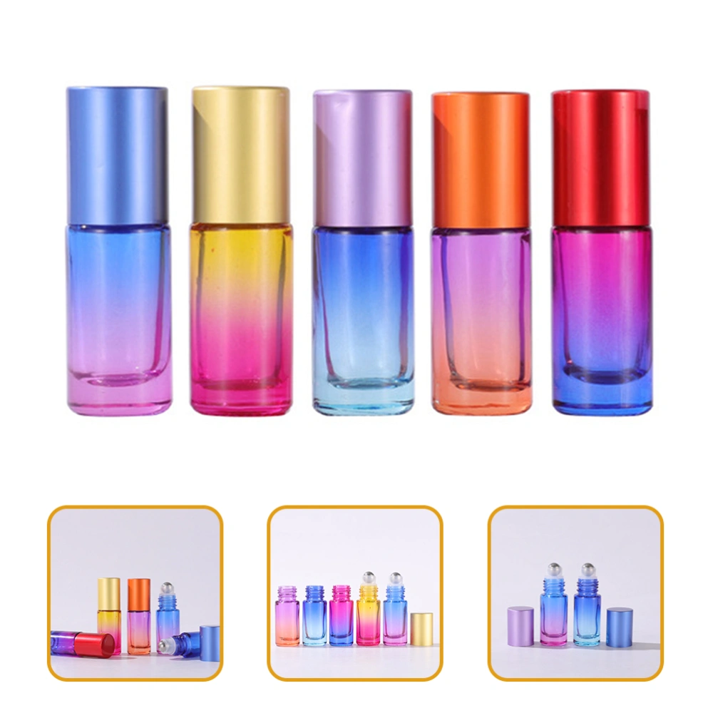 5pcs Glass Roller Bottles Refillable Roll On Bottles Glass Perfume Bottles 5ml