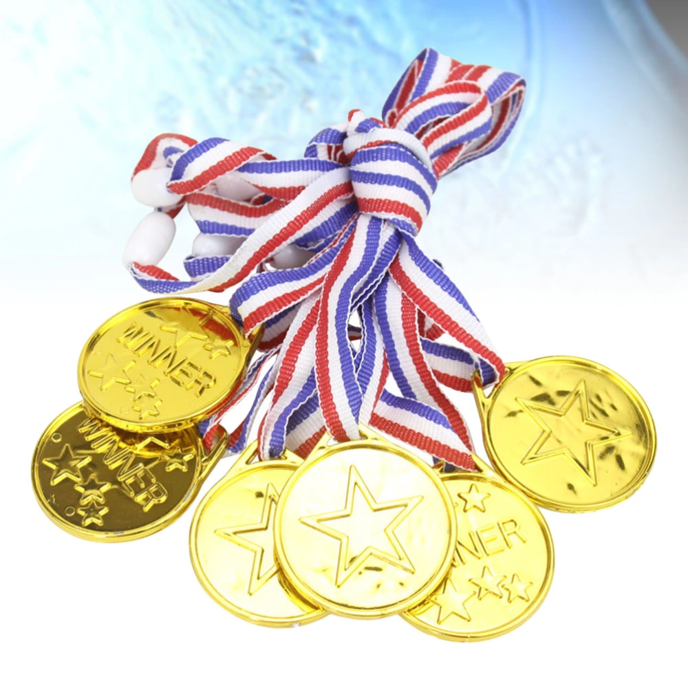 12pcs Gold Medal Model Winner Award Medals Toy for Sports Competitions Matches Party Favors