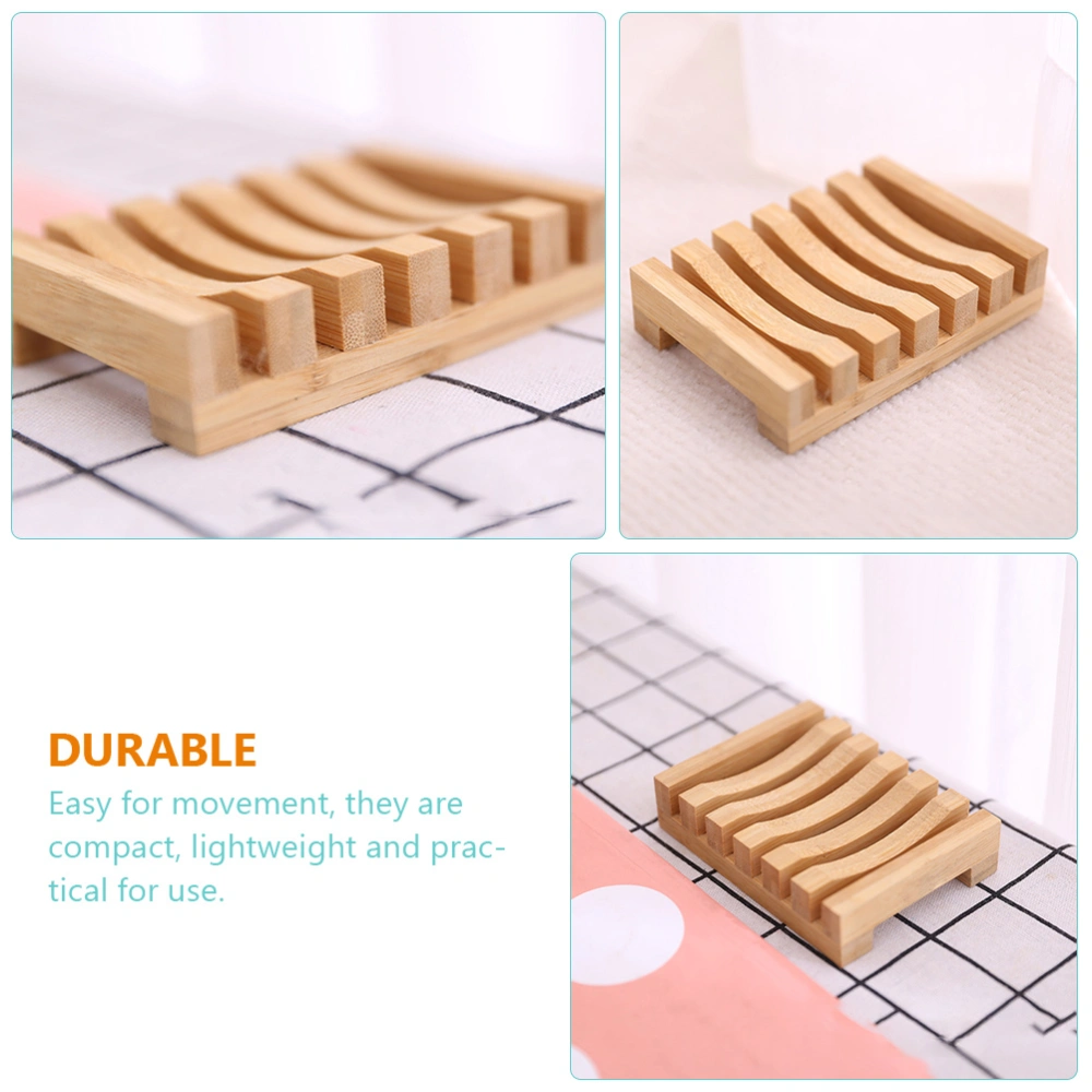 6Pcs Laundry Soap Storage Holder Kitchen Soap Wooden Stand Washing Sponge Holder