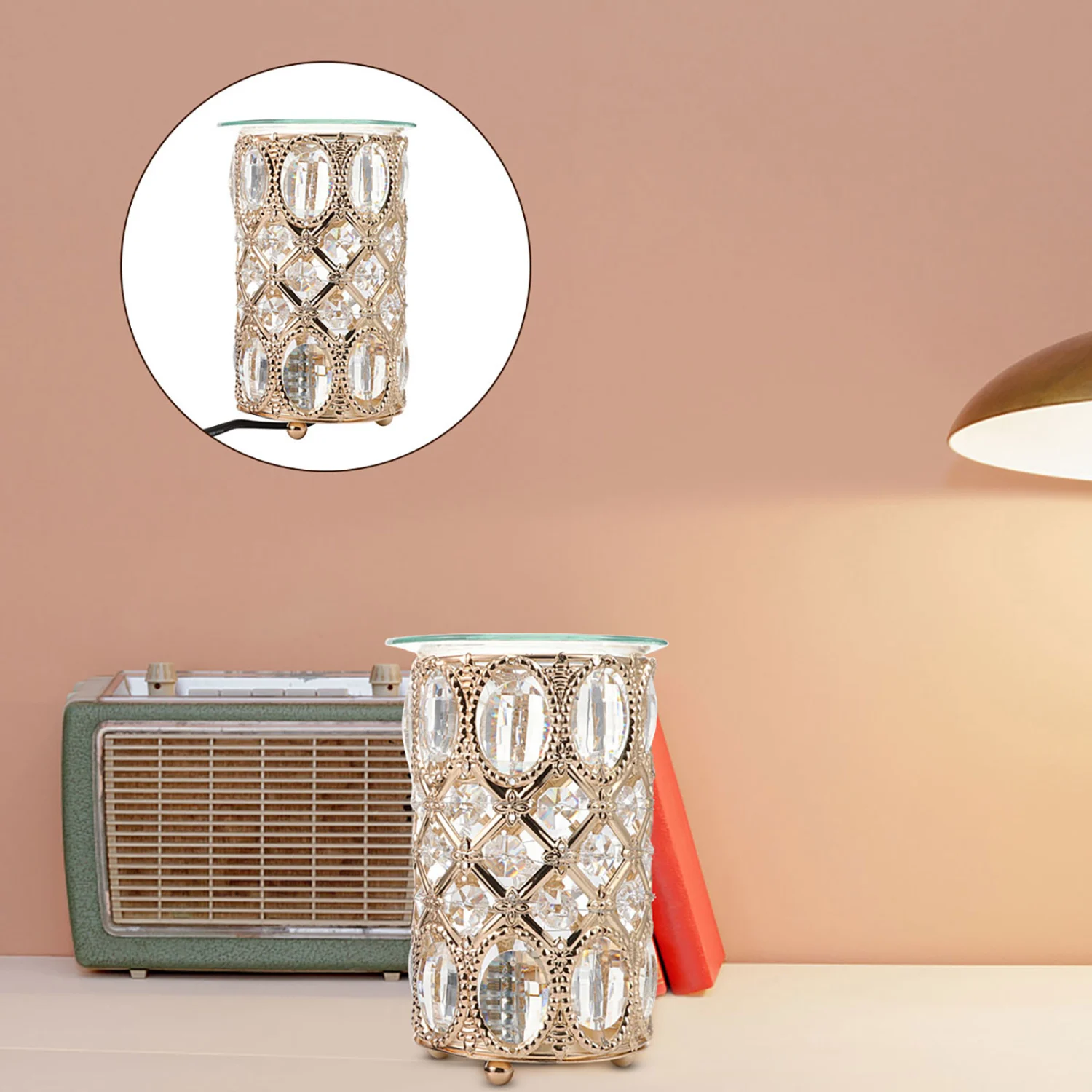 Creative Art Crystal Fragrance Warmer Elegant Small Night Light for Bedroom
