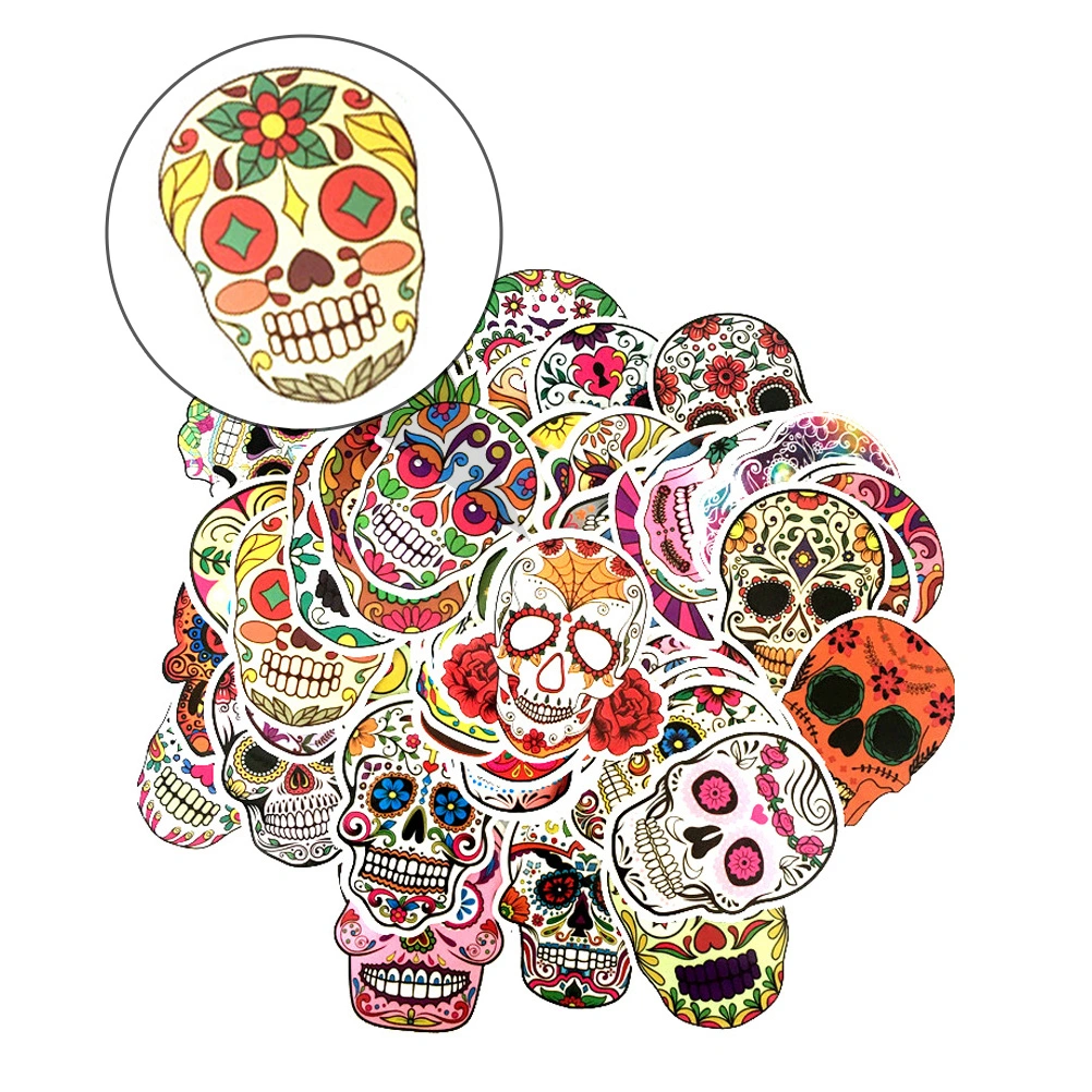 60pcs Horror Graffiti Cool Skull Stickers Waterproof Stickers for Car