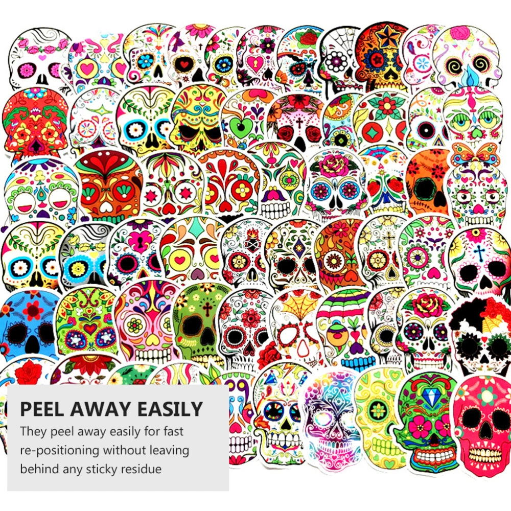 60pcs Horror Graffiti Cool Skull Stickers Waterproof Stickers for Car