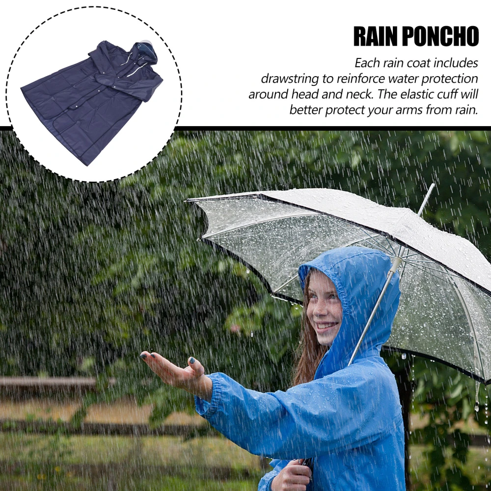 Reusable Raincoat Fashion Thicken EVA Rain Poncho Outdoor Waterproof Raincoat Outdoor Rainwear for Climbing Travel Adult (L Size, Black)