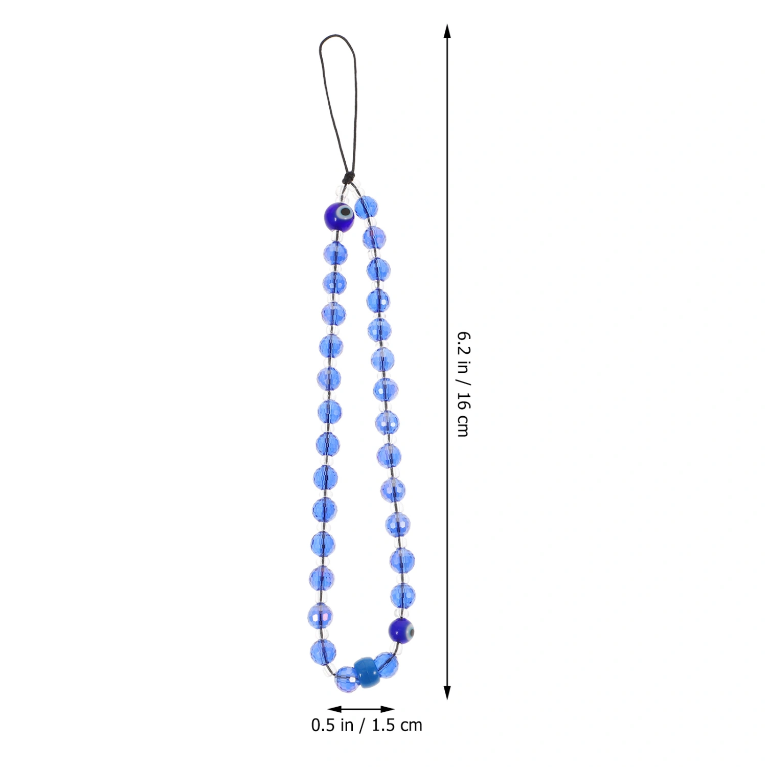 Crystal Beaded Mobile Phone Charm Anti-lost Wrist Phone Strap Beaded Phone Chain