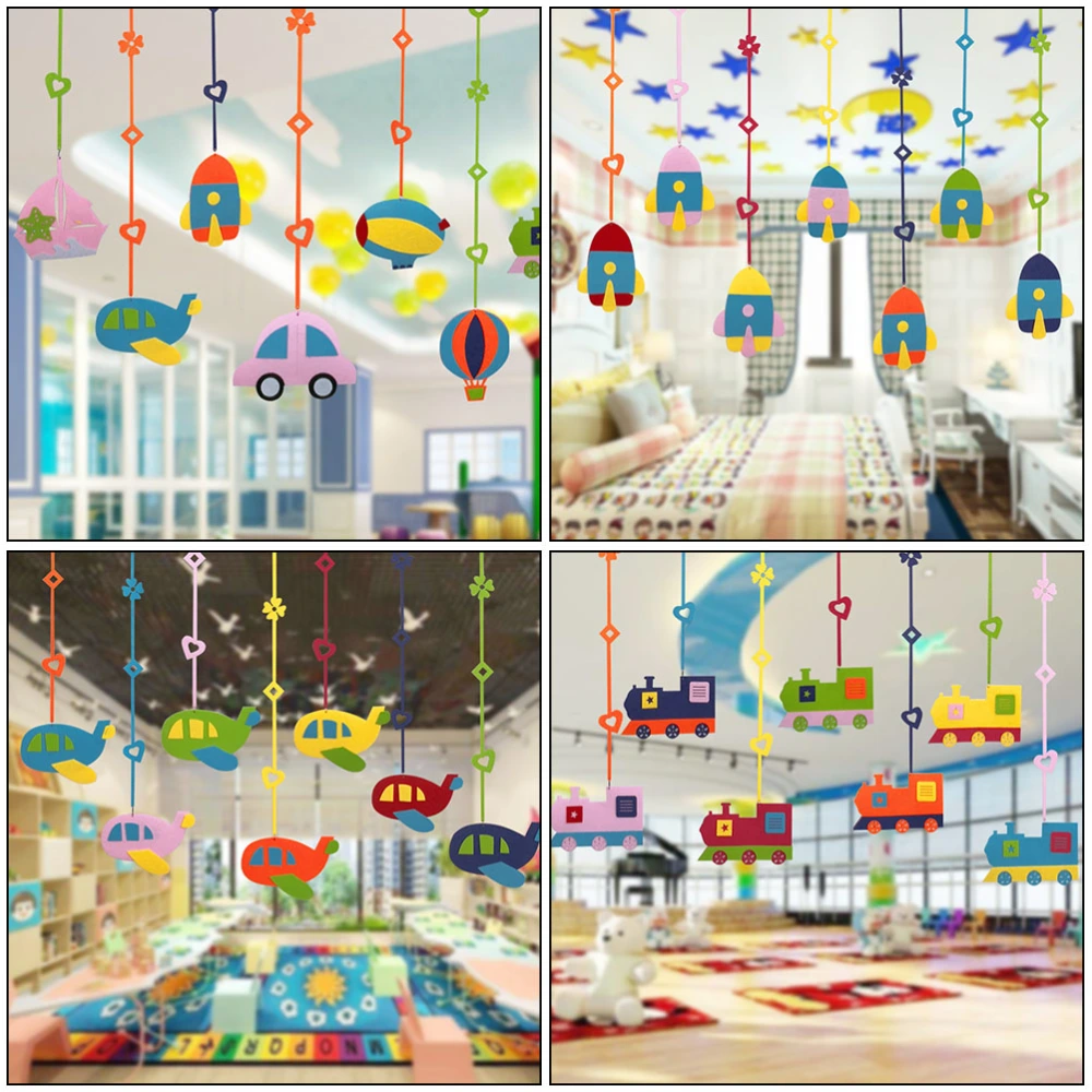 7pcs Kindergarten Ceiling Decorations Vehicle Hanging Pendants Classroom Decor