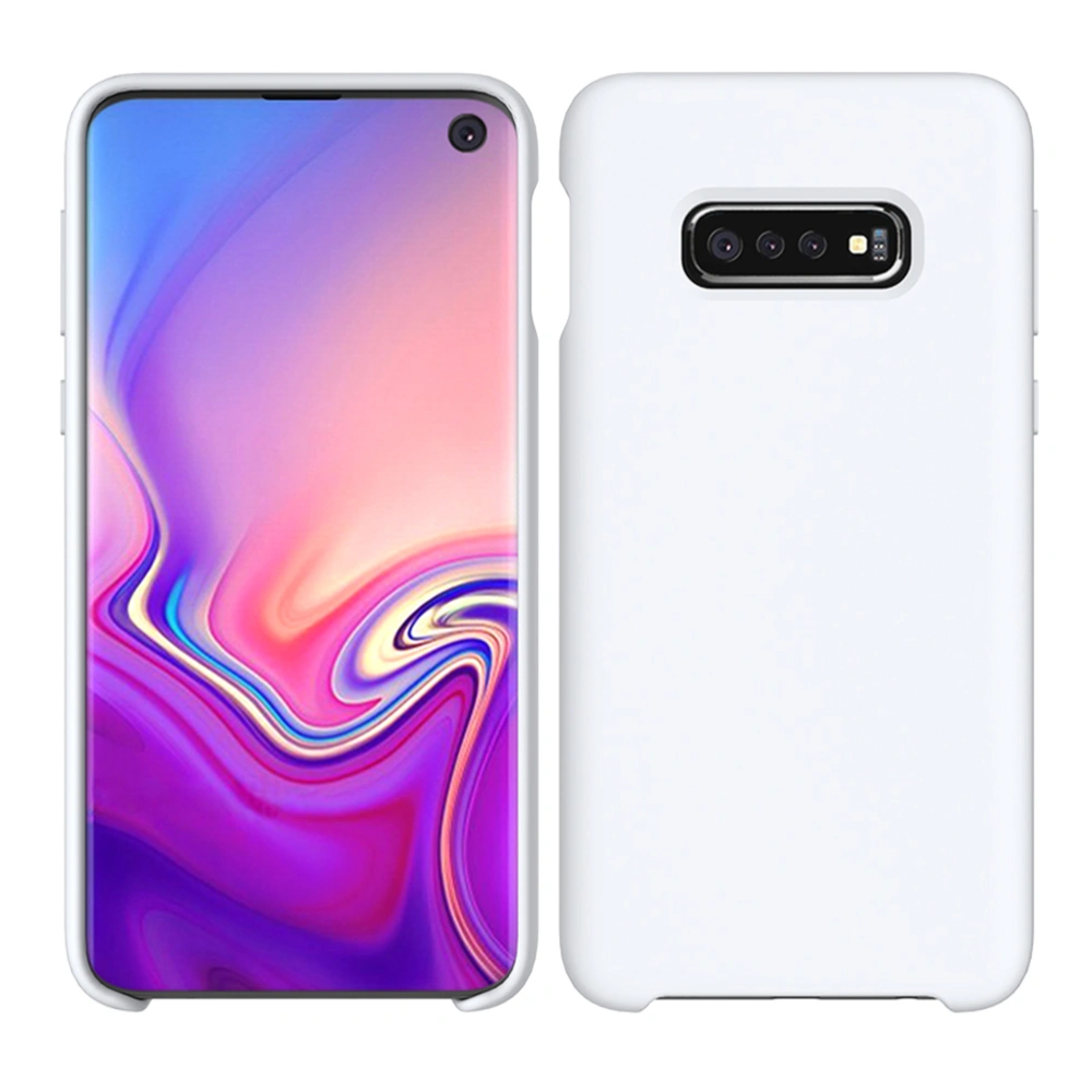 Protective Phone Case Solid Silicone Scrub Feeling Lining Scratch-resistant Anti-fingerprint Oil Proof Full Covered Phone Cover for Galaxy S10 (White)