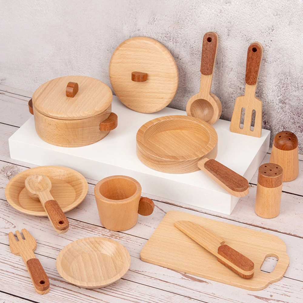 1 Set Kids Simulation Wooden Toy Kitchen Toys Set Educational Cognition Toys