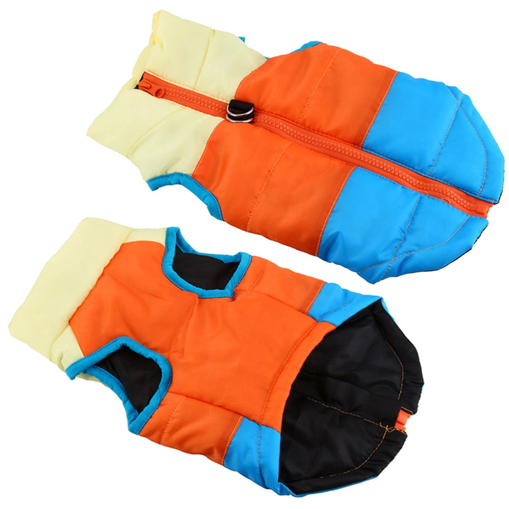 Pet Dog Winter Vest Waterproof Dog Warm Pet Coat Pet Clothes Dog Apparel Pet Supplies for Dog Pet Size XS Sky-Blue Yellow and Orange