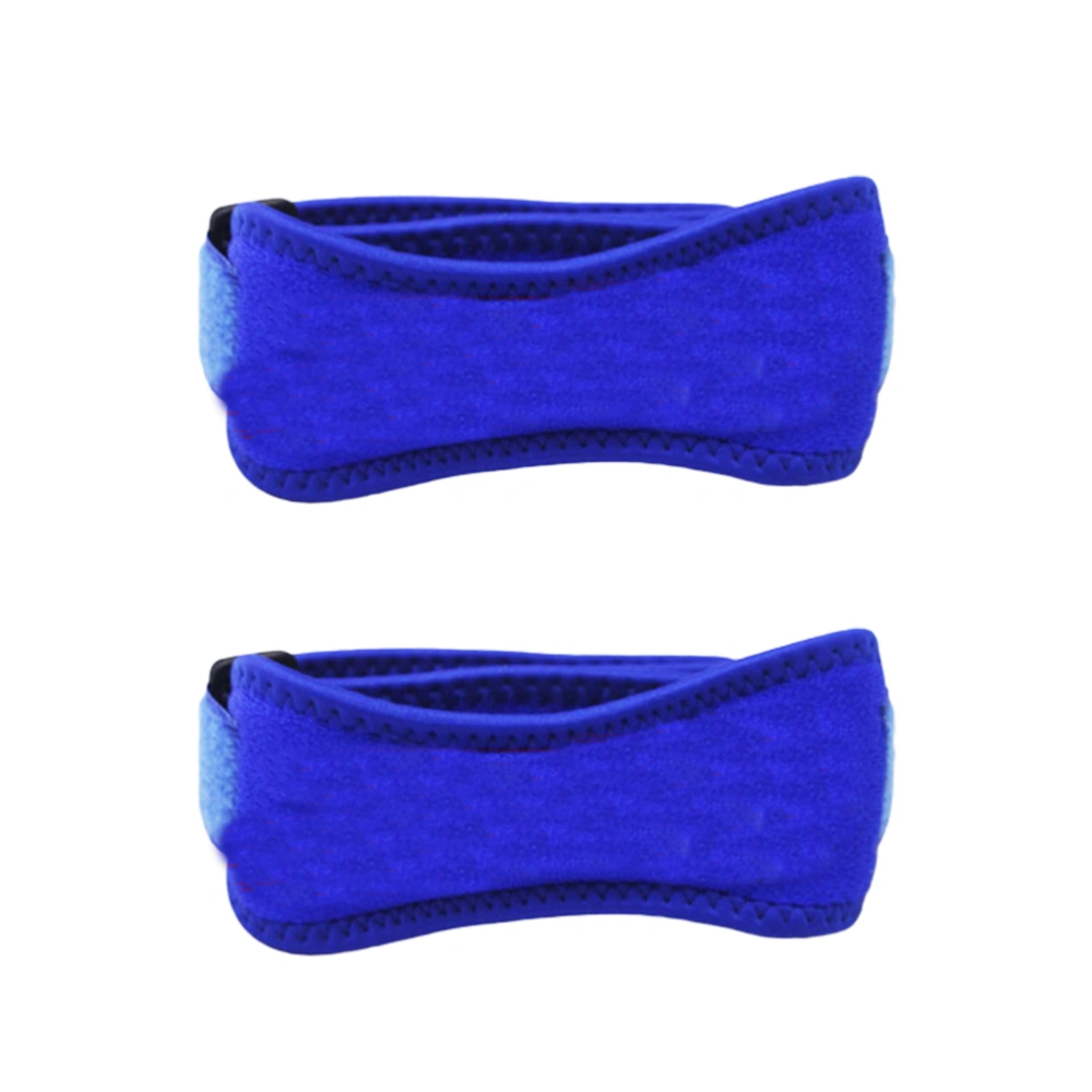 2Pcs Adjustable Patella Strap Absorption Knee Protector Breathable Knee Pad Blue