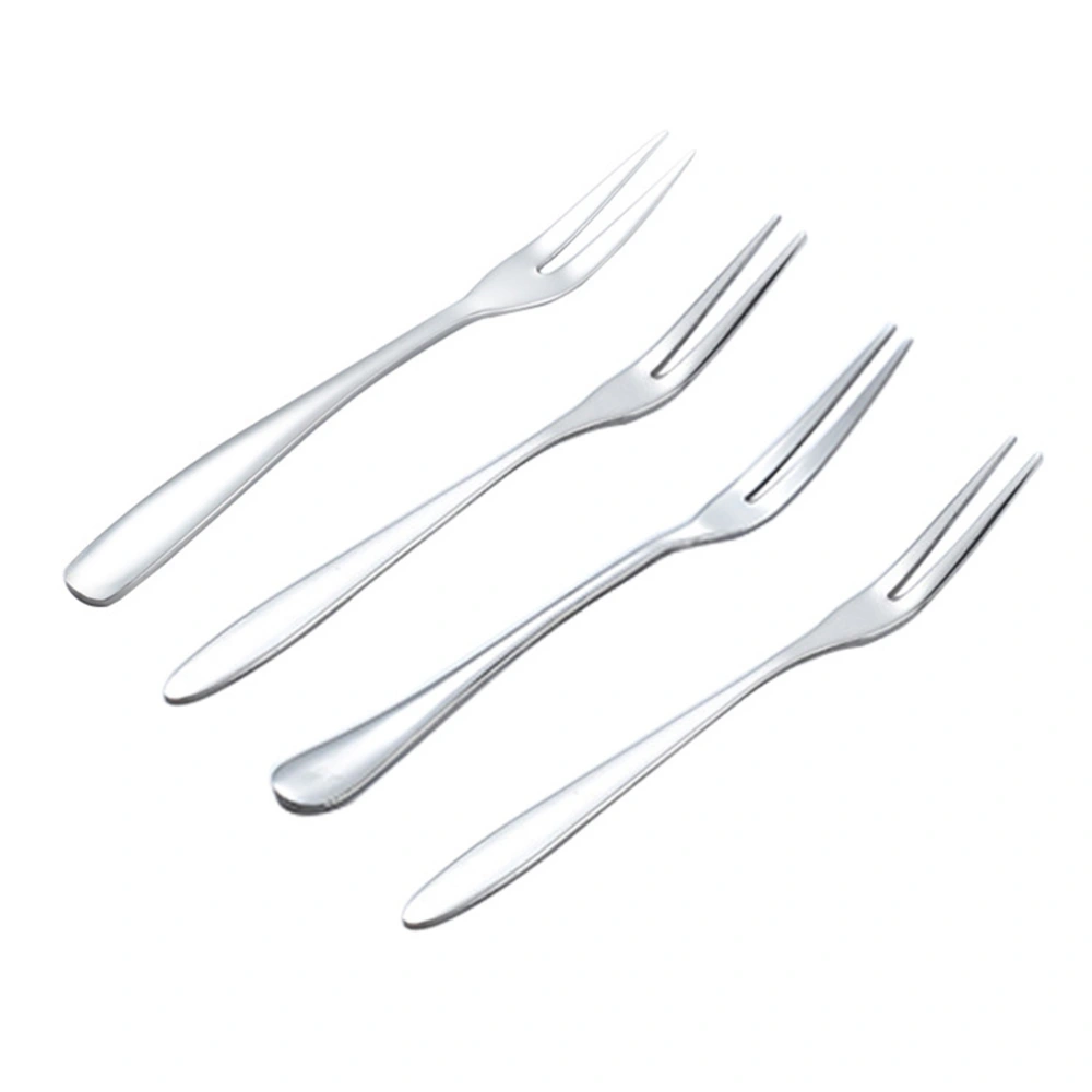 5 pcs Delicate Useful Stainless Steel Fruit Fork Cake Fork Exquisite Fork for Children Use (Thicken Fork)