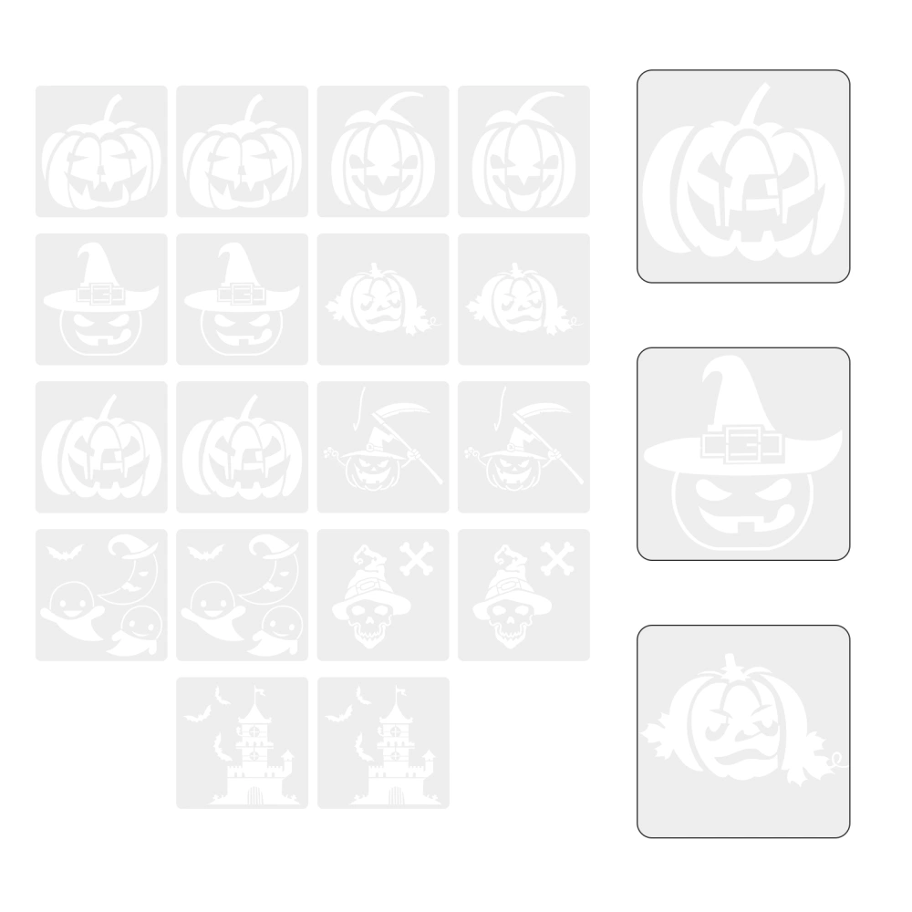 18Pcs Halloween Painting Spraying Stencil Reusable DIY Drawing Templates