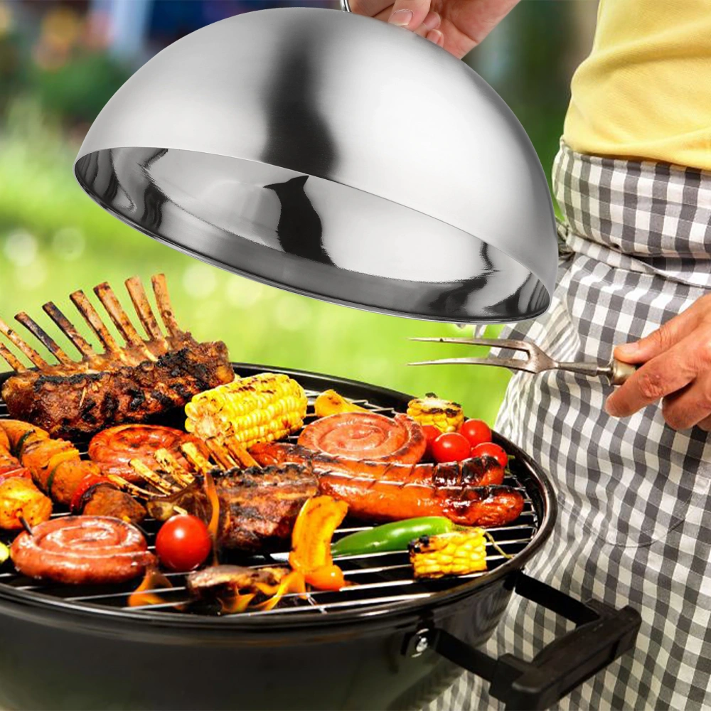 Stainless Steel Food Cover Kitchen Steak Cover Oil-proof Dish Cover Restaurant Dish Protector