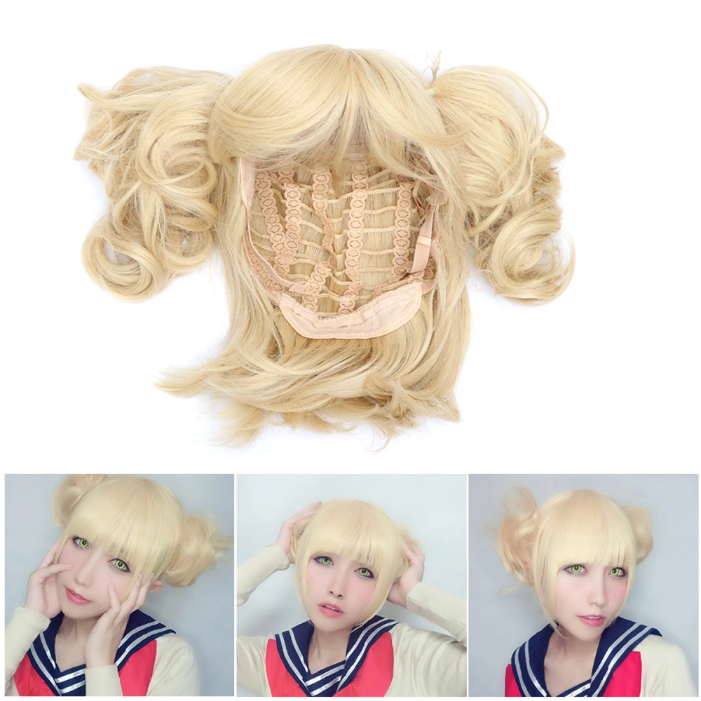 1 Set Cosplay Wig with Tiger Mouth Clips Short Hair Wig Frizzled Natural Looking Hairpiece for Dancing Party Performance