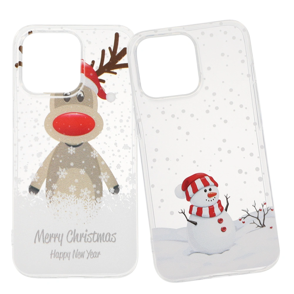 2Pcs Christmas Phone Cases Smartphone Case Compatible for iPhone13 Pro (Assorted Color)