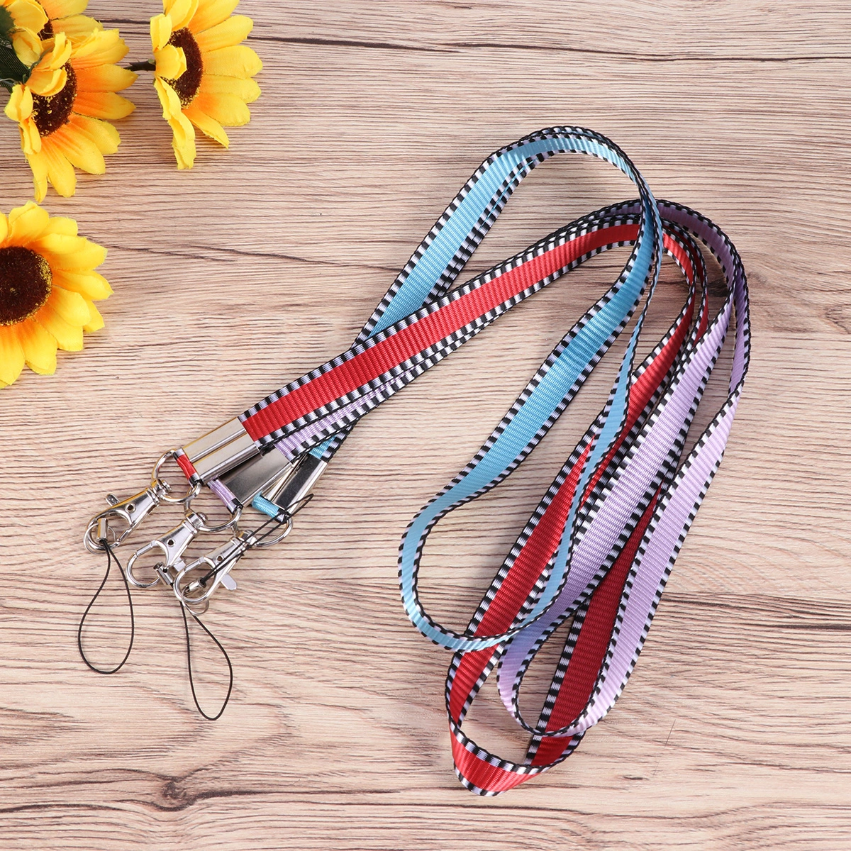 3pcs Neck Lanyards Neck Strap for Badges ID Holder and Cards (Random Color)