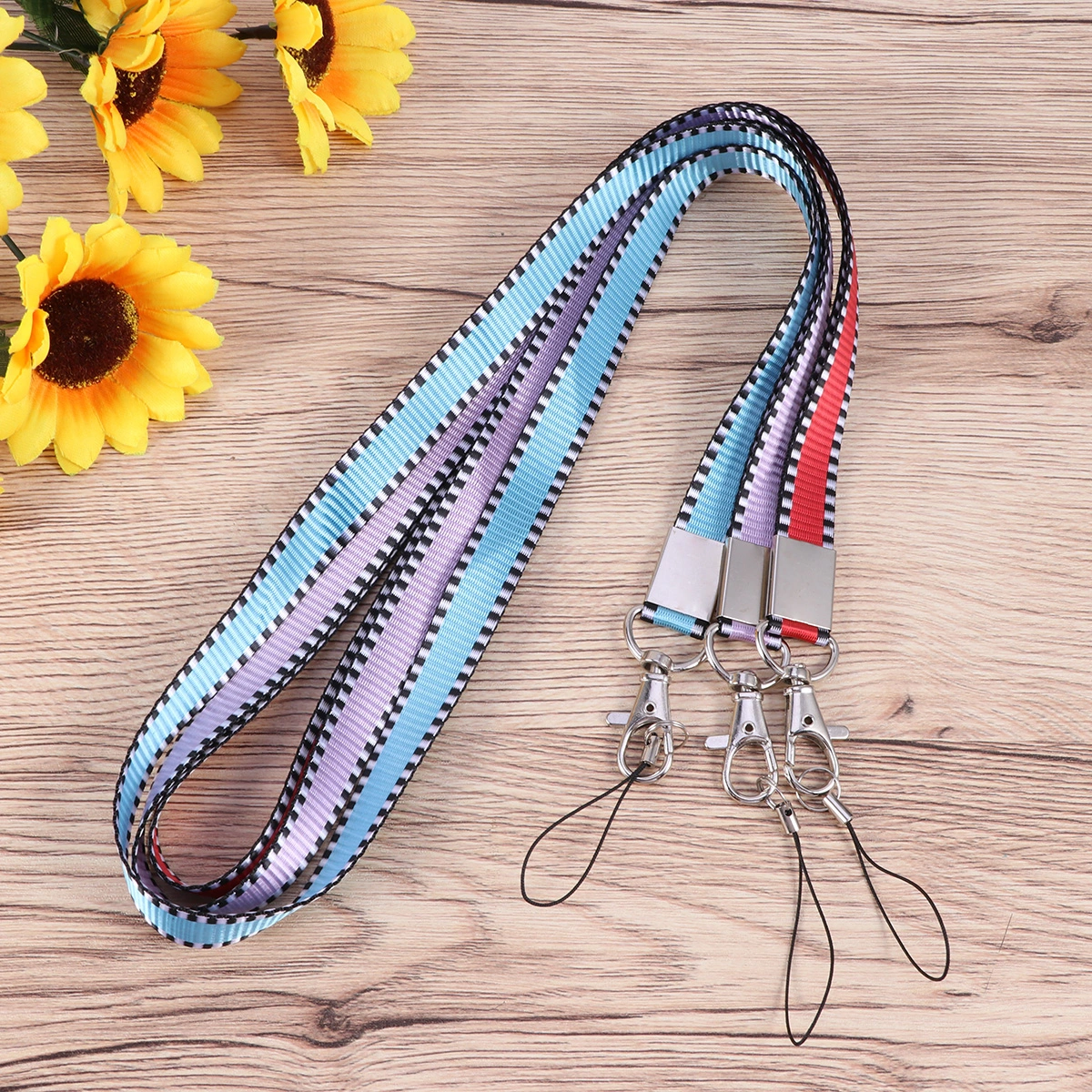 3pcs Neck Lanyards Neck Strap for Badges ID Holder and Cards (Random Color)