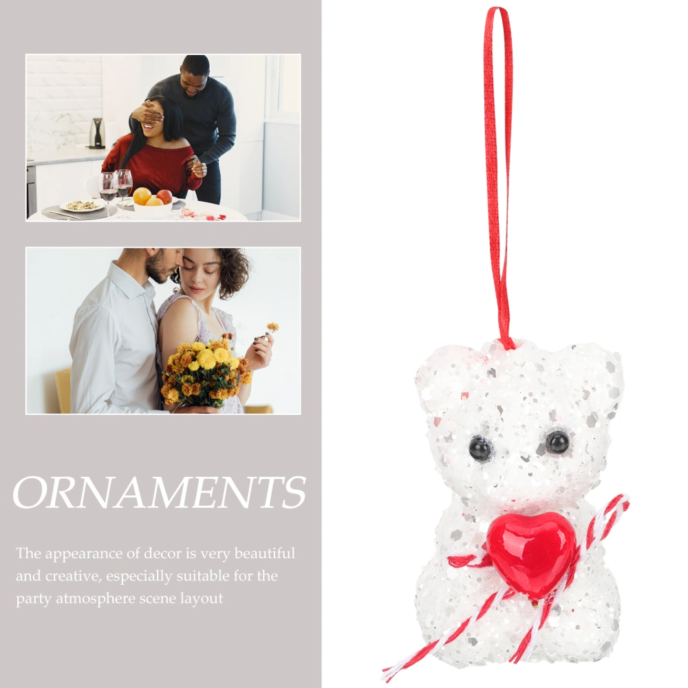 10pcs Valentine's Day Foams Bear Pendants Festive Ornaments Valentine's Day Decorations