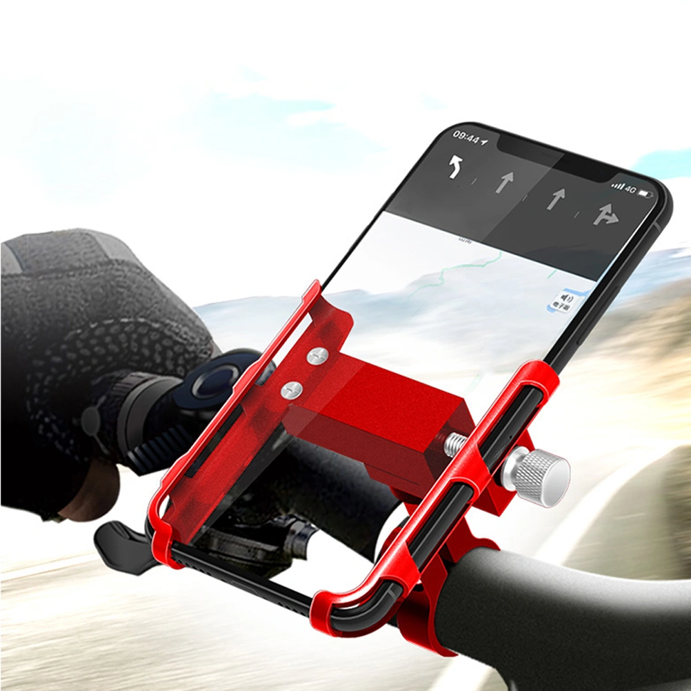 Aluminium Alloy Navigation Support Universal Phone Stand Prcatical Navigator Clip Navigator Support for Motorcycle Bike Cycling (Red)
