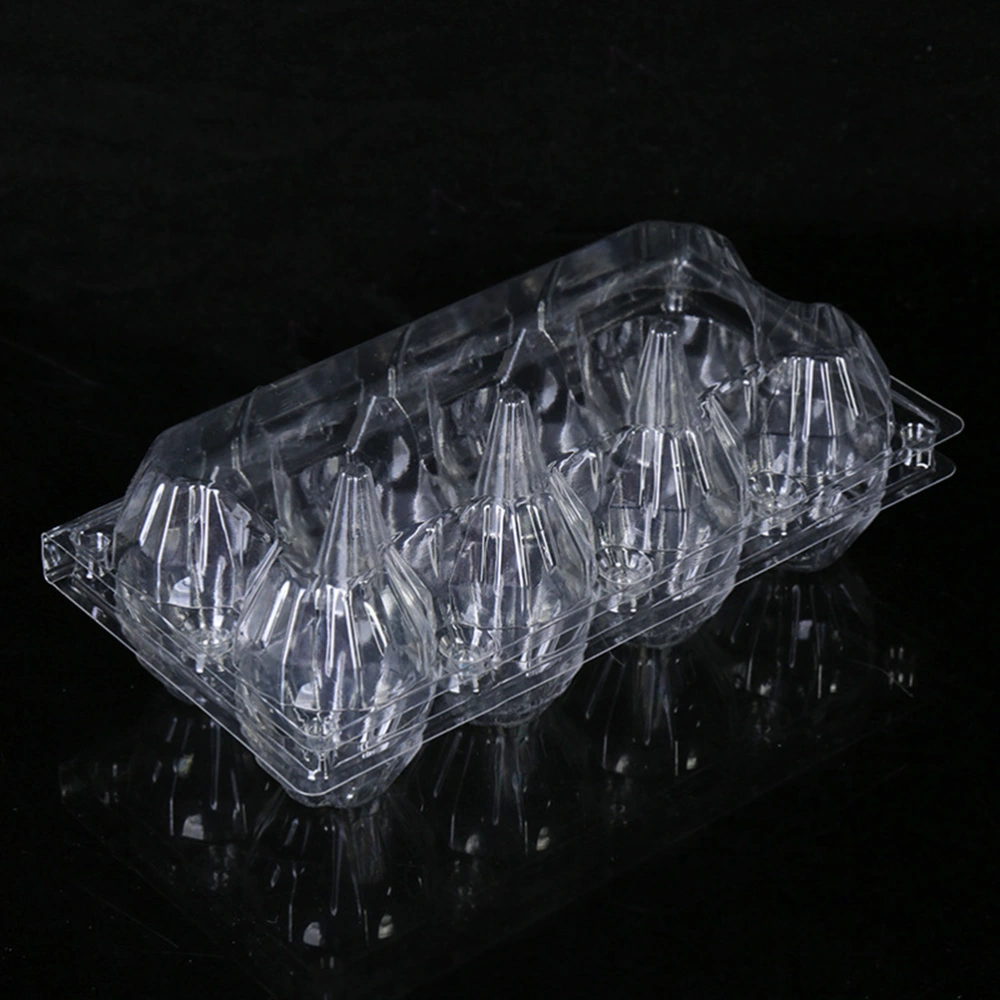 20pcs 8 Grids Portable Egg Tray Transparent Plastic Egg Holder Egg Carrier Packaging Box