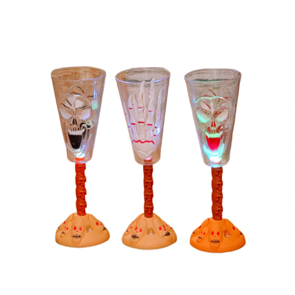 3pcs Halloween Luminous Skull Cup Creative Bar Wine Drink Beverage Barware Flash Club Kitchen Accessories for Drinking Products Cup