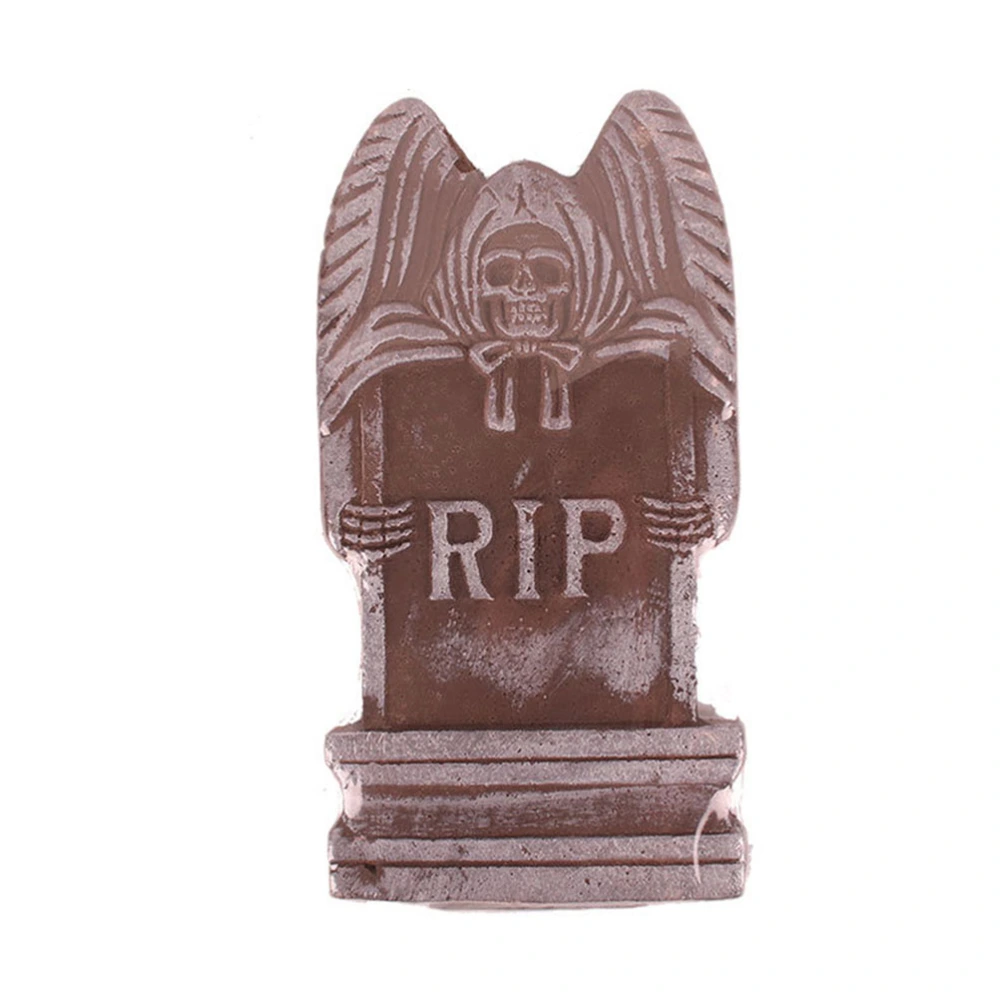 1pcs Tombstone Prop Halloween Scene Layout Drops Fake Tombstone Prop for Festival Party (20x40cm, Random Style)