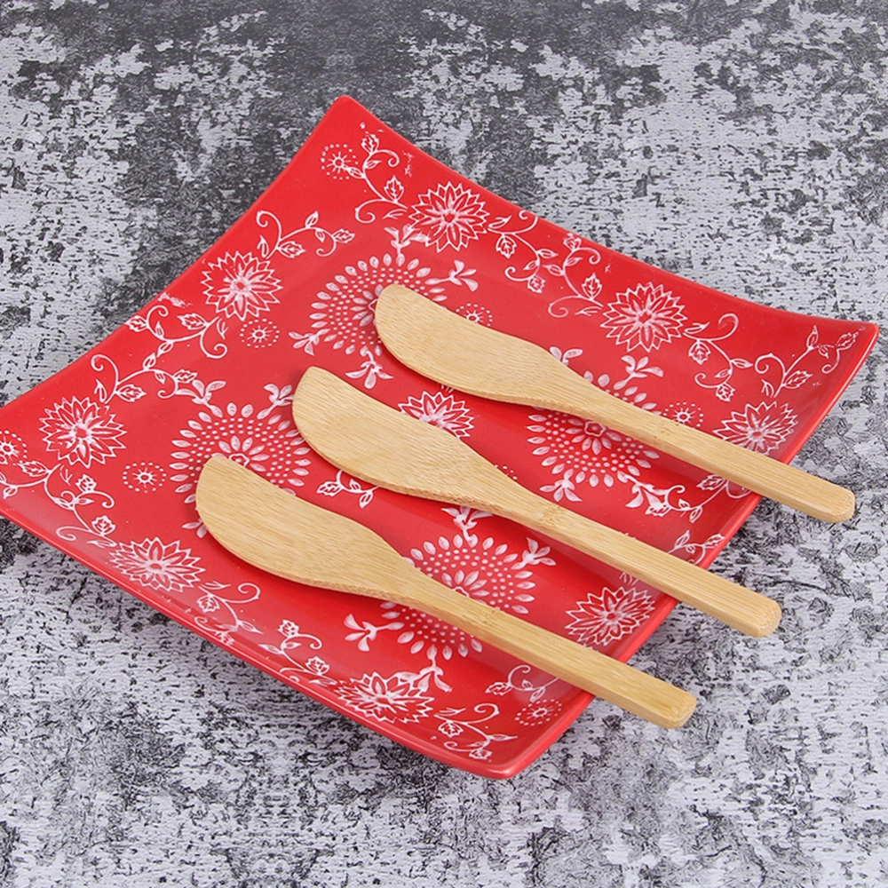 10 Pcs Creative Bamboo Dumpling Filling Spoon Peanut Butter Spreaders Mask Wipe Spoons Spade Kitchen Tools