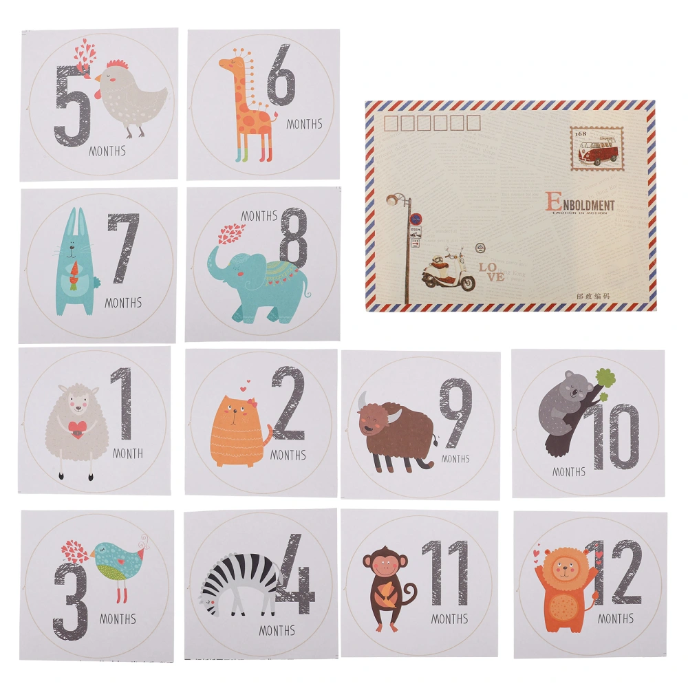 1 Set/12pcs Newborn Milestone Stickers Baby Month Decorative Decal Baby Stickers