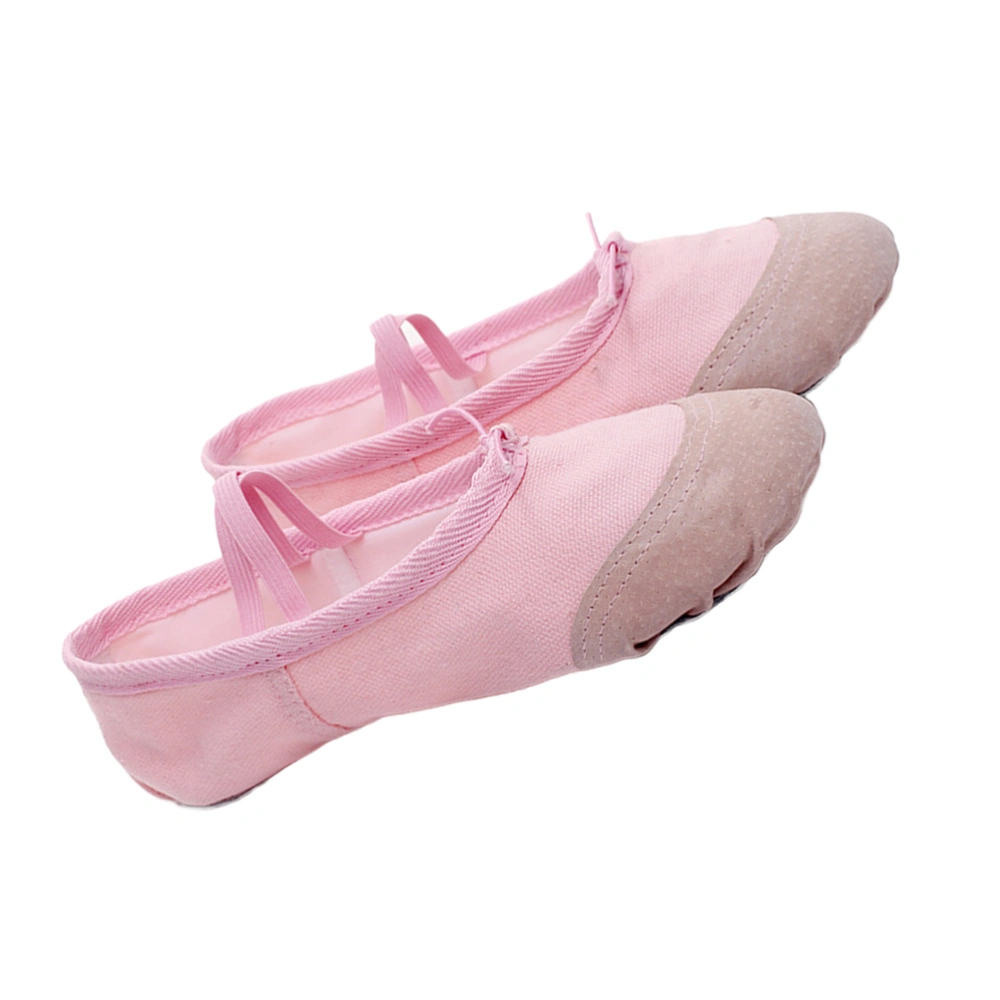 1 Pair of Ballet Shoes Lightweight Anti-slip Dancing Shoes Yoga Shoes for Kids Adults - Size 35 (Pink)