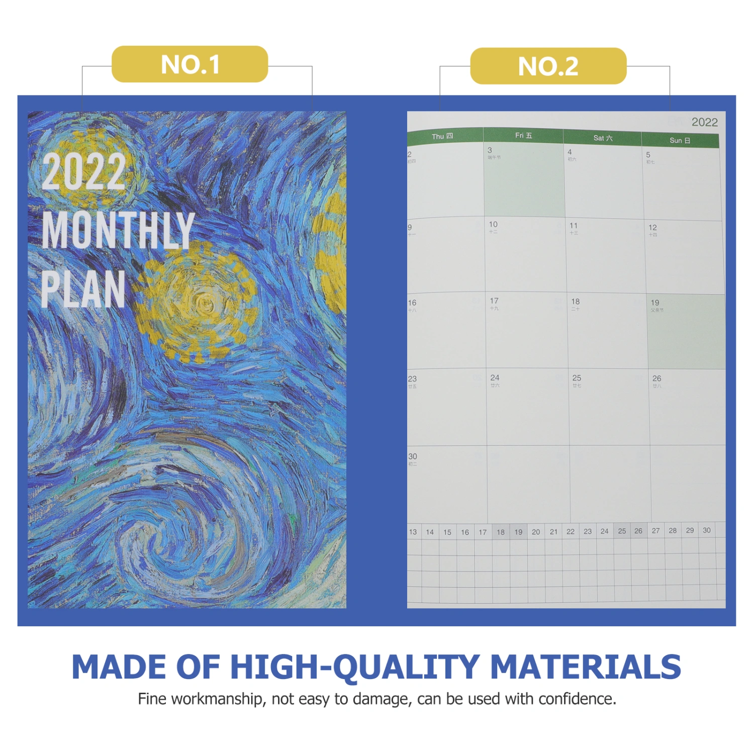 1Pc Calendar 2022 Planner Productivity Handbook Notebook New Year's Day gift