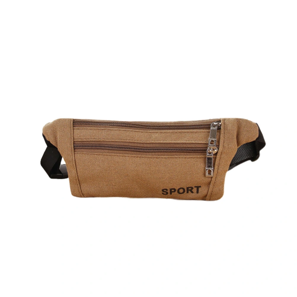 Casual Canvas Chest Bag Stylish Waist Bag Waterproof Canvas Bag Coin Purse for Boys Girls (Khaki)