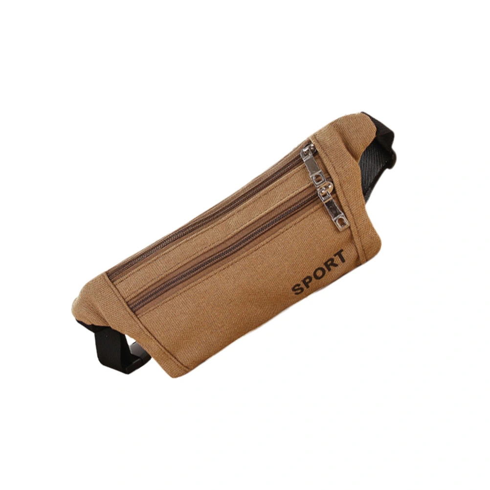 Casual Canvas Chest Bag Stylish Waist Bag Waterproof Canvas Bag Coin Purse for Boys Girls (Khaki)