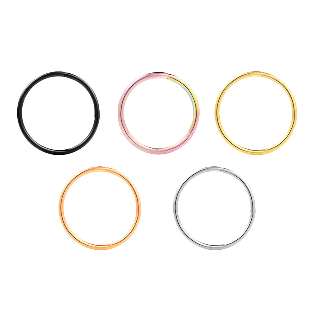 5pcs Nose Hoops Ear Rings Stainless Steel Fake Nose Rings Body Piercing Jewelry