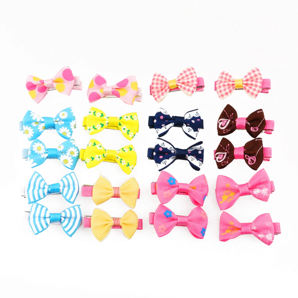 20 Colors Bowknot Alligator Pet Dog Hair Clips Cat Puppy Grooming Hair Accessories (Random Color)