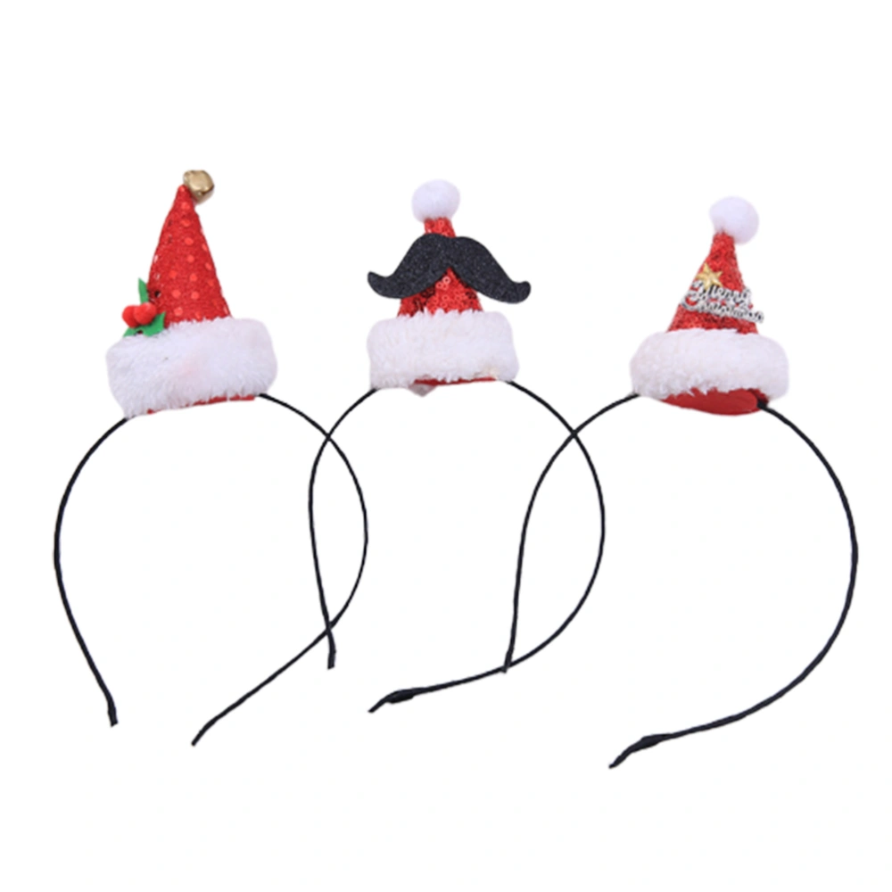 3PCS Christmas Hat Headband Kids Decorative Hair Hair Accessories for Party Festival Children