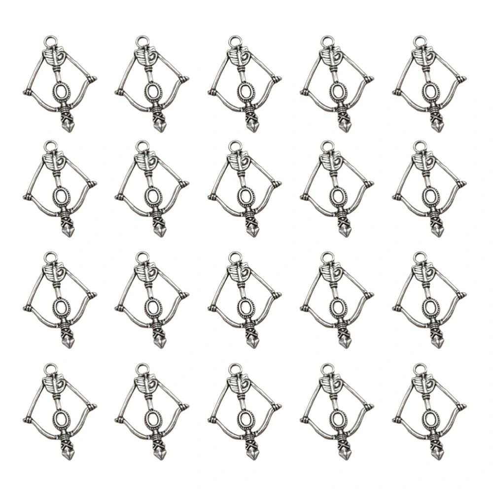 20pcs Alloy Bow and Arrow Pendants Charms DIY Jewelry Making Accessory for Necklace Bracelet (Antique Silver)