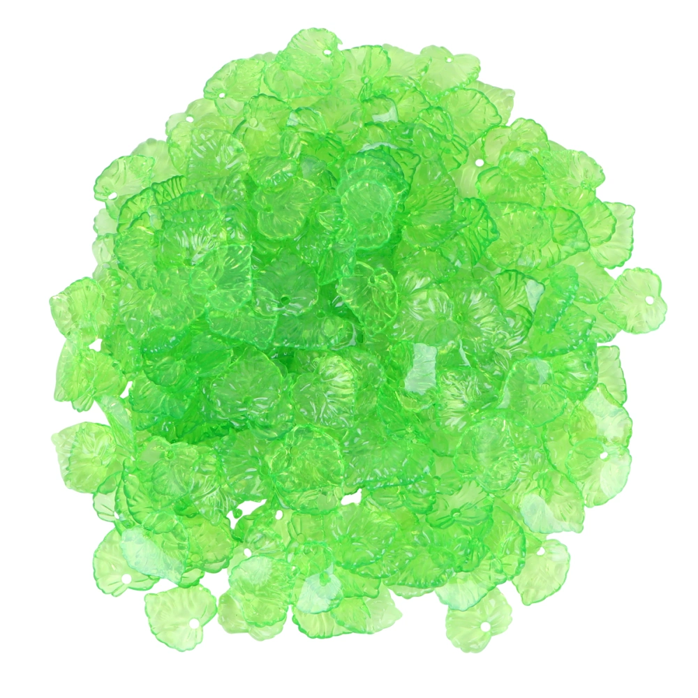 1 Set 250-300PCS Transparent Acrylic Leaves Beads 16MM Hanging Hole Thin Leaves Simulated Green Leaves Beads DIY Jewelry Making Accessories for Bracelet Earrings Necklace Making Green