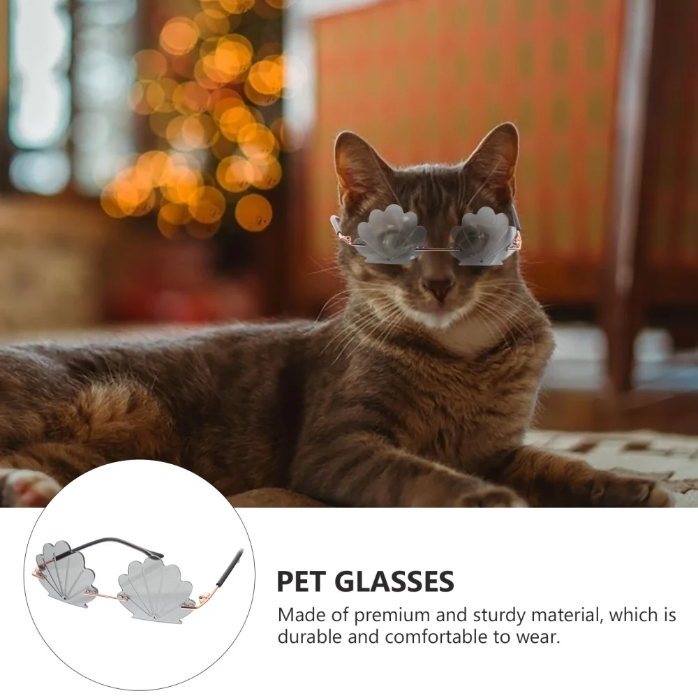 Decorative Pet Sunglasses Seashell Shape Glasses Photo Prop Cat Dog Sunglasses Ornament