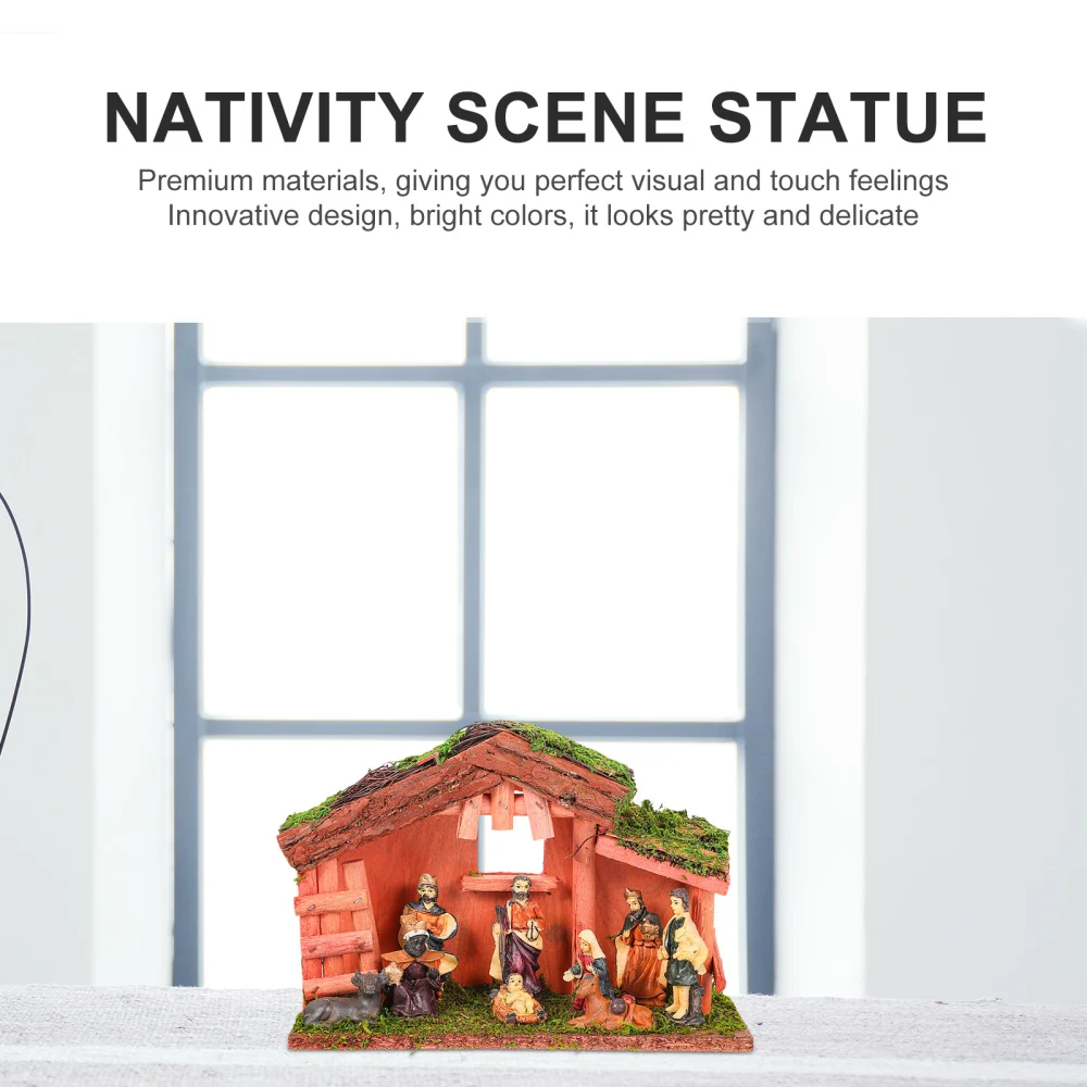 1pc Nativity Scene Statue Themed Party Decor Easter Festival Desktop Figurine