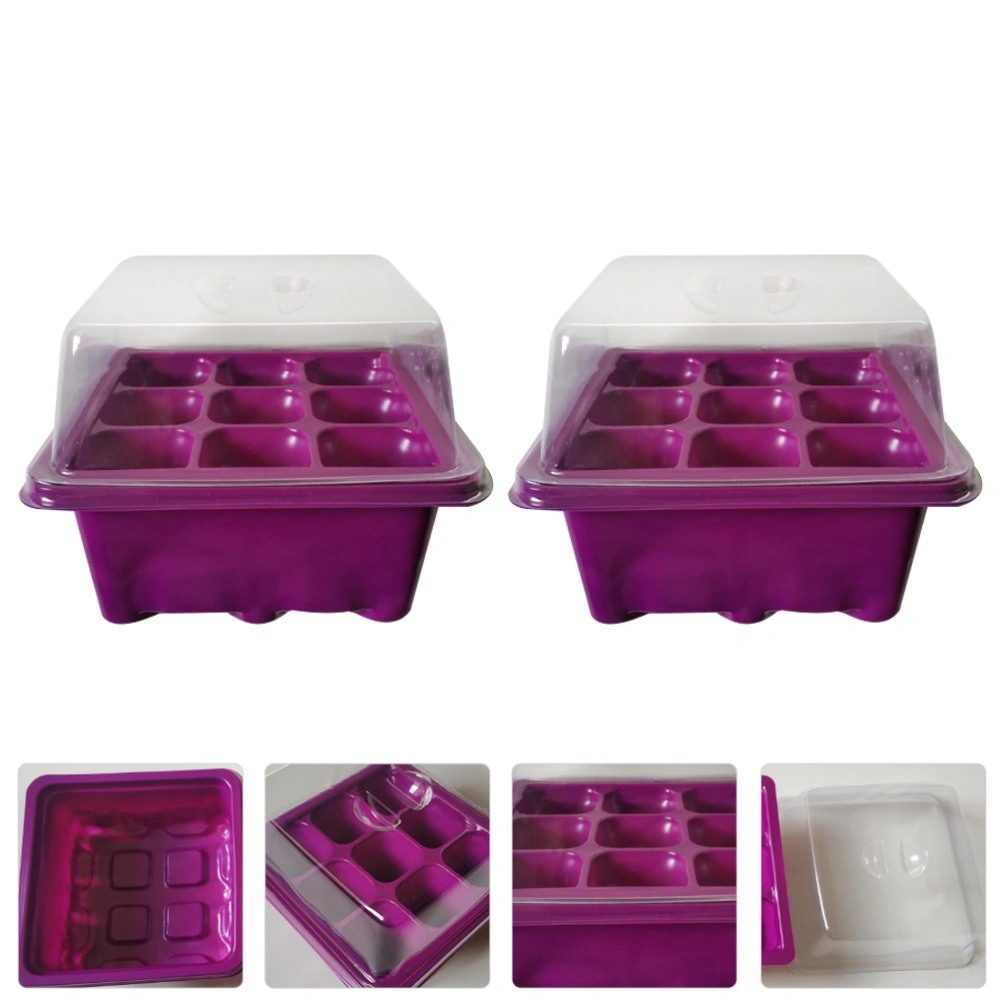 2pcs 9 Holes Plant Germination Boxes Indoor Garden Propagating Boxes