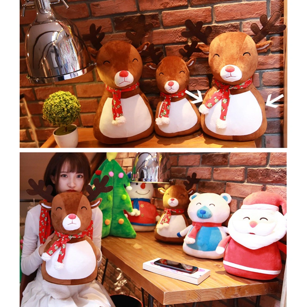 Adorable Christmas Kids Plush Toy Cotton Stuffed Gift Hugging Pillow Doll for Kids (Snowman Small Size)