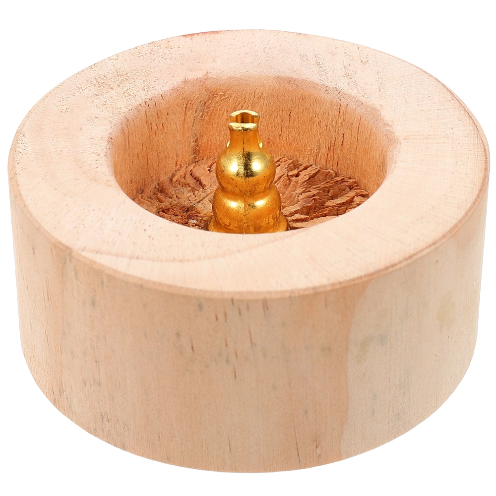 Wooden Incense Holder Desktop Round Censer Incense Burner Ash Catcher Tray