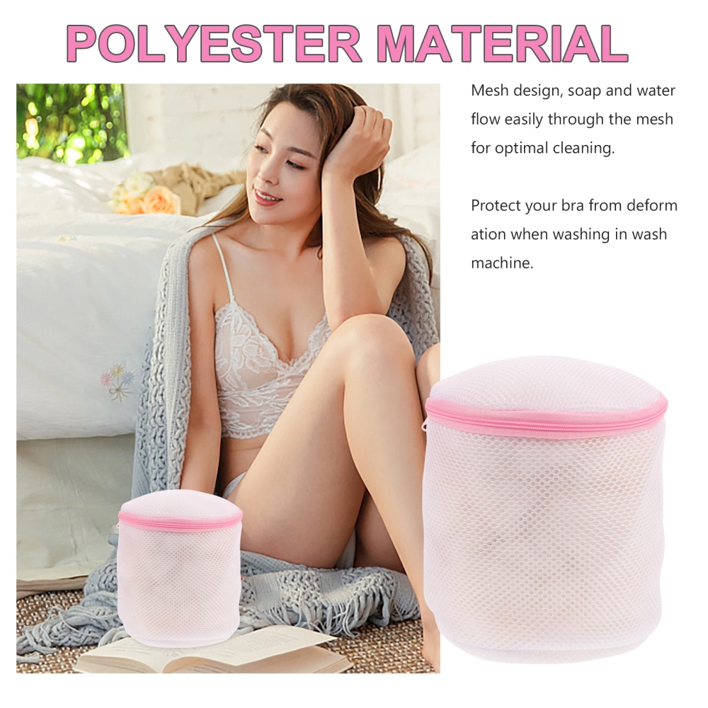 3pcs Bra Washing Bag Zipper Bra Mesh Laundry Bag Underwear Laundry Bag for Home (Pink)