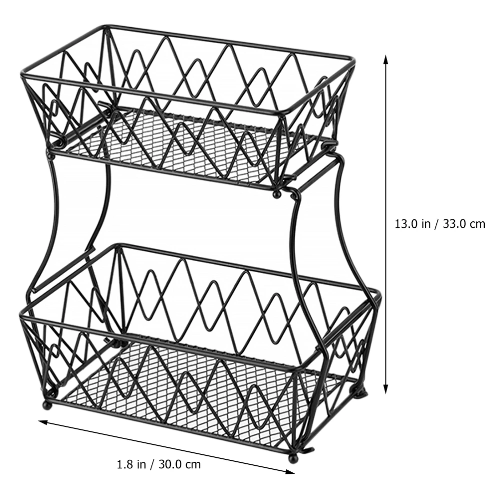 2-Tier Fruit Basket Detachable Fruit Holder Kitchen Storage Baskets Stand