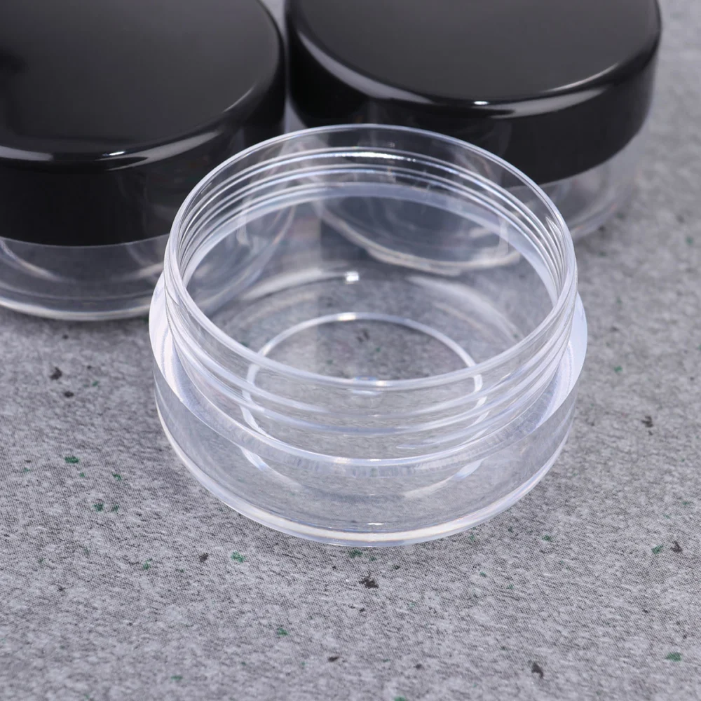 25pcs 10g Mini Cream Storage Boxes Makeup Case Cosmetic Box Jars Travel Bottle Small Round Cream Bottle (Black)