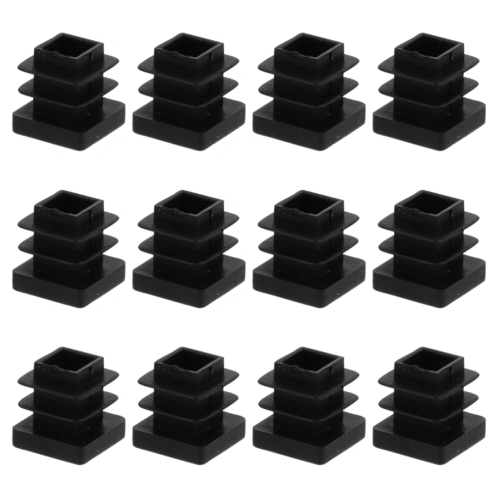 100pcs Square Plastic Cover Furniture Leg Plug Tube Bung Blanking End Caps