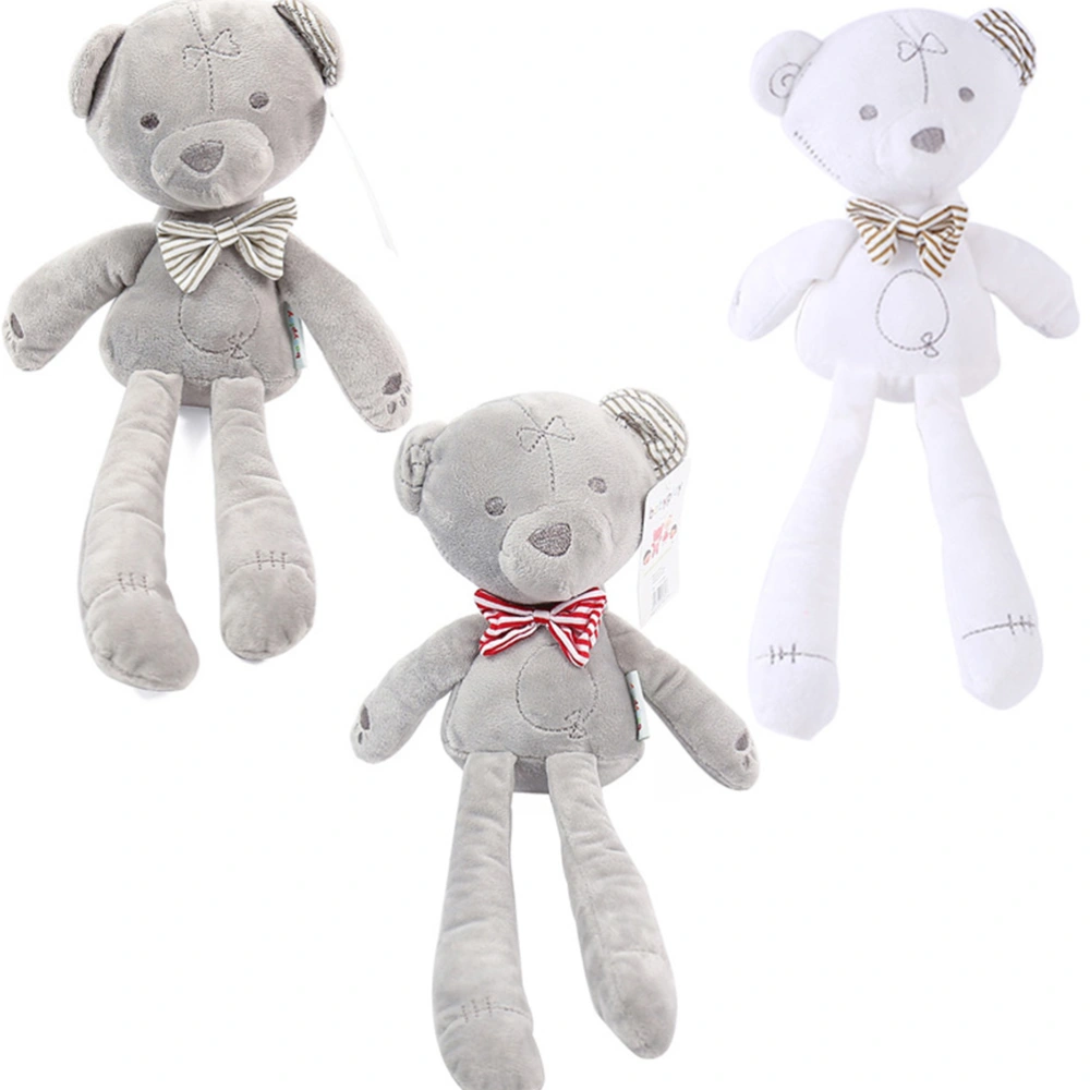 Adorable Stuffed Animal Toy Baby Girls Kids Bear Pacify Doll Plush Plaything (Red Bow Bear Foot Length 42cm)