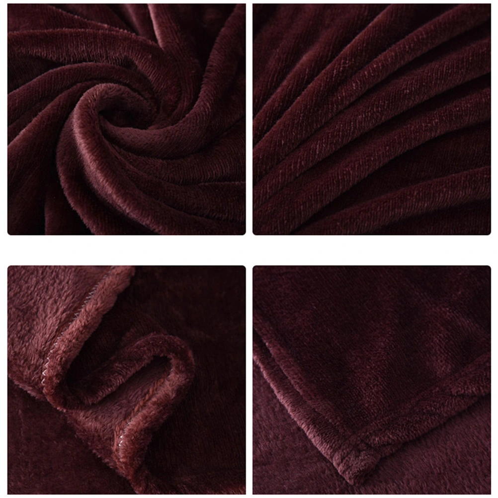 Thick Blankets Flannel Fleece Blanket Lightweight Warm Bed Blanket 70x100cm (Dark Coffee)